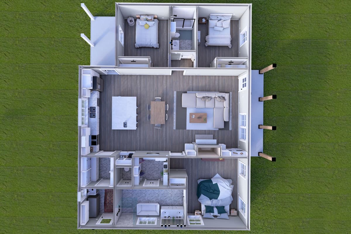 Plan 25040DH: One-Story Country House Plan with 3-Bedrooms - 1788 Sq Ft - Image #16 - Cottage, Country, Ranch
