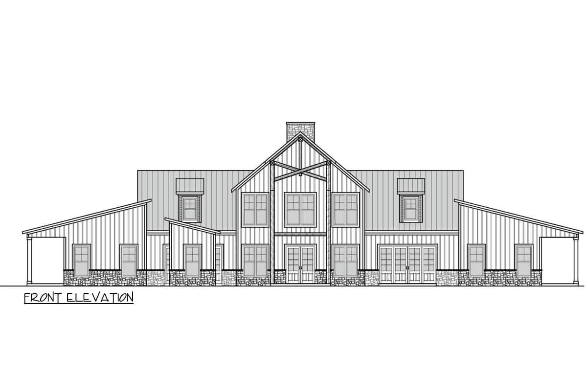 Plan 77653FB: 6-Bed Barndominium House Plan with Dual In-Law Apartments - 6374 Sq Ft - Image #5 - Barndominium, Country, Mountain
