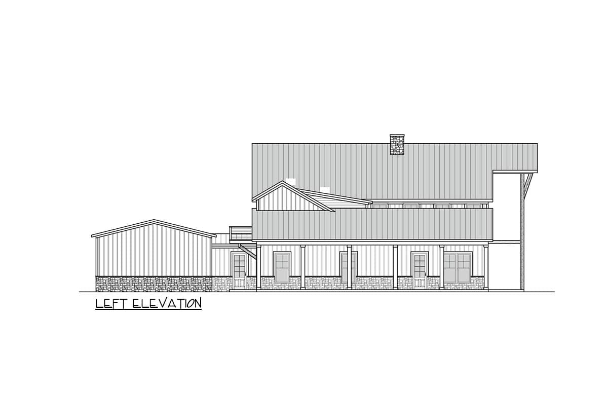 Plan 77653FB: 6-Bed Barndominium House Plan with Dual In-Law Apartments - 6374 Sq Ft - Image #6 - Barndominium, Country, Mountain
