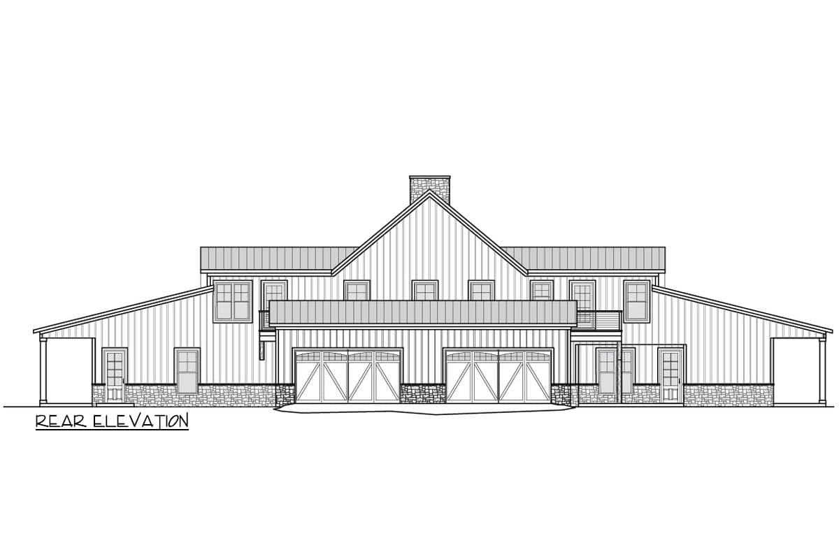 Plan 77653FB: 6-Bed Barndominium House Plan with Dual In-Law Apartments - 6374 Sq Ft - Image #7 - Barndominium, Country, Mountain