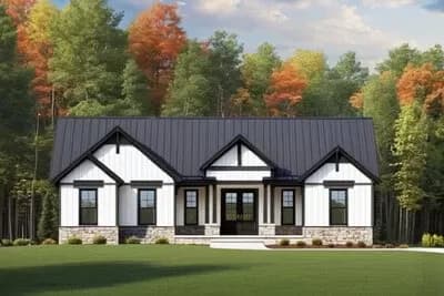 4 Bedroom Modern Ranch House Plan with Lower Level Expansion - 3,805 Sq Ft
