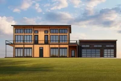 Contemporary House Plan with 3-Car Garage and Wrap Around Porch - 4164 Sq Ft