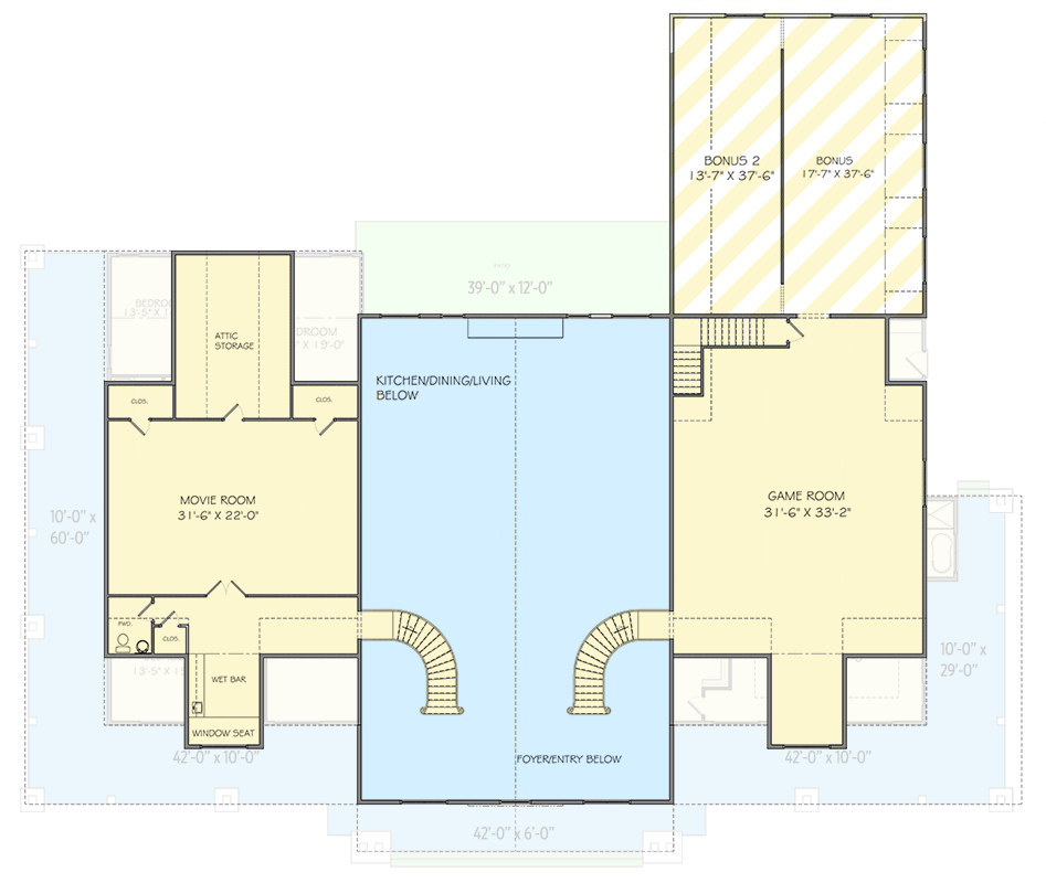 Plan 77658FB: 2-Story Mountain Craftsman House Plan with Movie and Game Room - 8704 Sq Ft - Floor Plan - 2nd Floor - Barndominium, Craftsman, Mountain