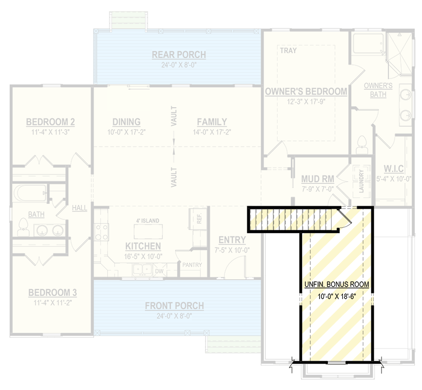 Plan 83665CRW: 3-Bed Shingle House Plan with Vaulted Living Space - 1664 Sq Ft - Floor Plan - 2nd Floor - Cape Cod, Country, Shingle