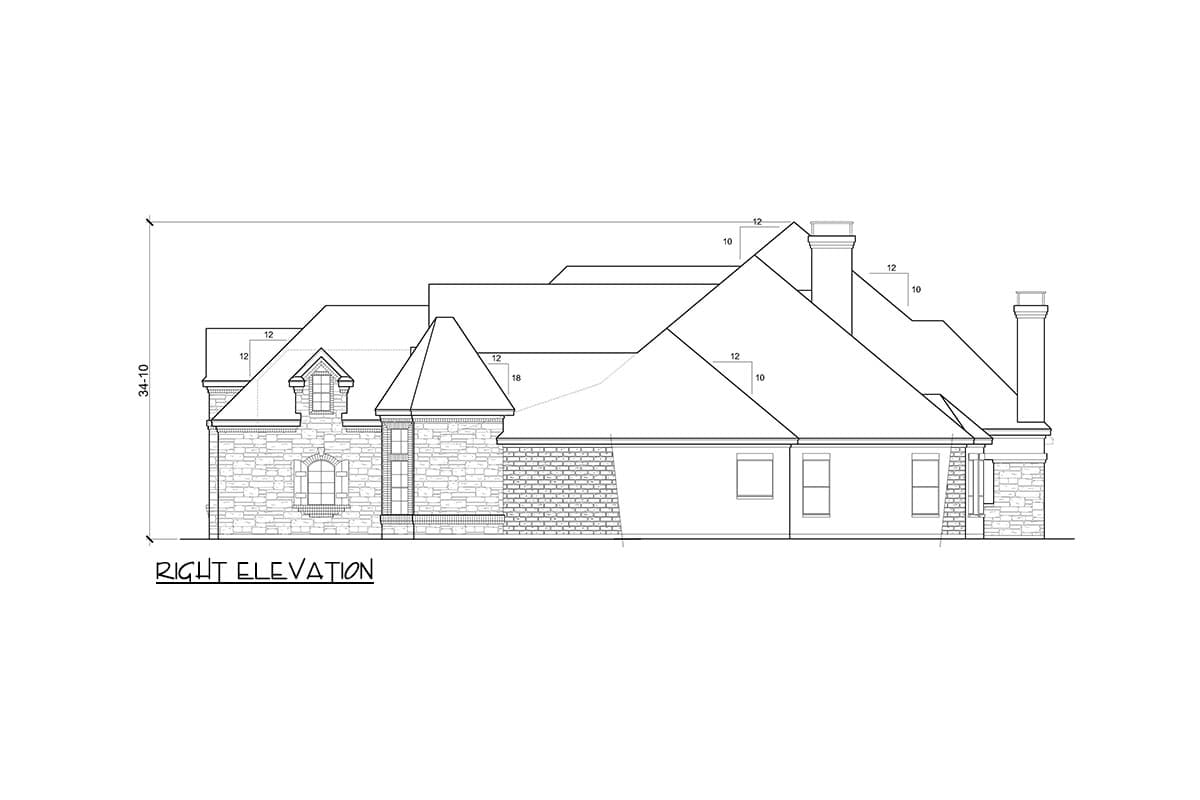 Plan 36706TX: Hill Country House Plan with Multi-Purpose Flex Room Above Garage - 4405 Sq Ft - Image #10 - European, Hill Country, Transitional