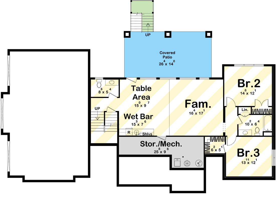 Plan 623408DJ: 1-Bed Coastal Cottage House Plan with Optional Lower Level - 1545 Sq Ft - Floor Plan - Finished Lower Level Layout Option (+$ Paid Option) - Coastal, Colonial, Cottage, New American, Ranch, Traditional, Vacation