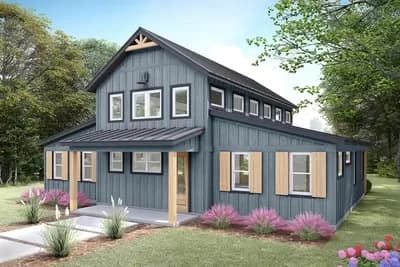 4-Bedroom Barndominium House Plan with Vaulted and Beamed Interior - 2175 Sq Ft