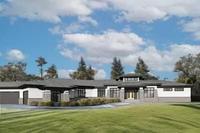 One-Story Prairie House Plan with Multiple Screened Porches - 3802 Sq Ft