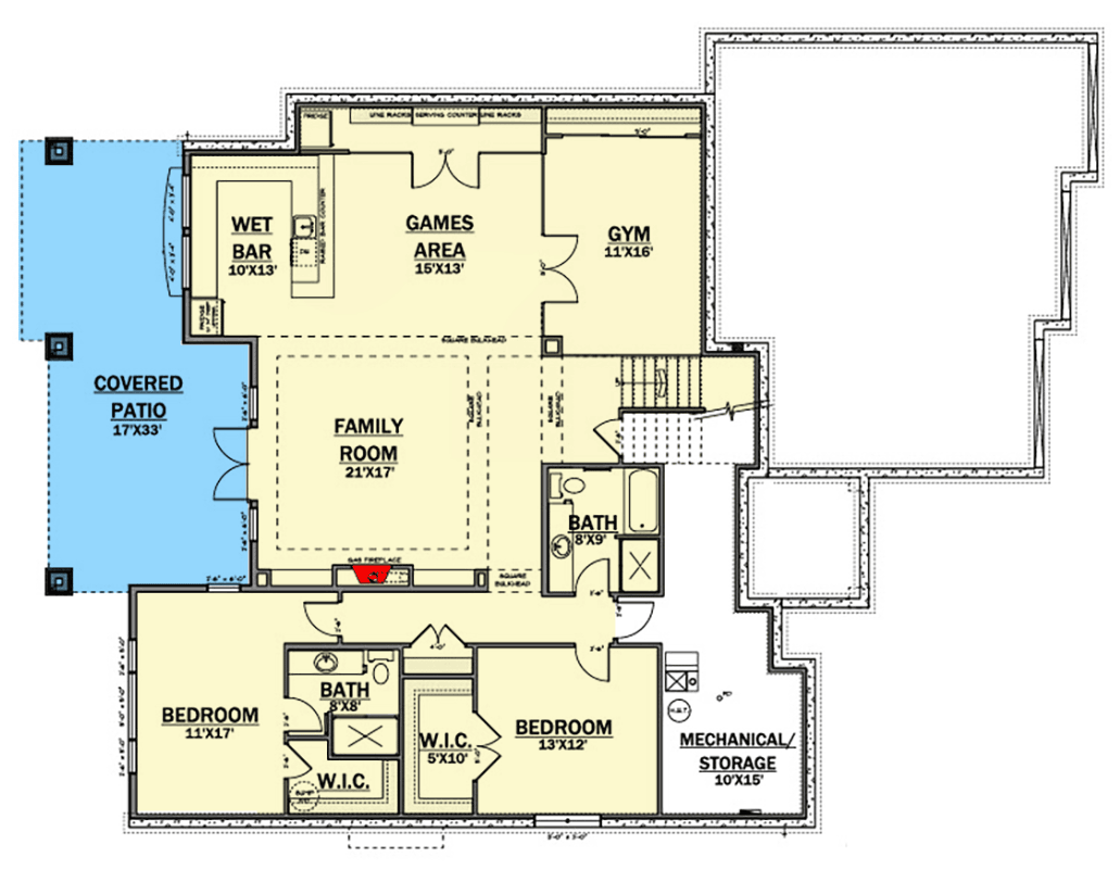 Plan 81846AB: Master-On-Main House Plan with Apartment Above Garage and Lower Level Expansion - 2725 Sq Ft - Floor Plan - Optional Finished Lower Level - Bungalow, Traditional