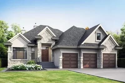 Master-On-Main House Plan with Apartment Above Garage and Lower Level Expansion - 2725 Sq Ft