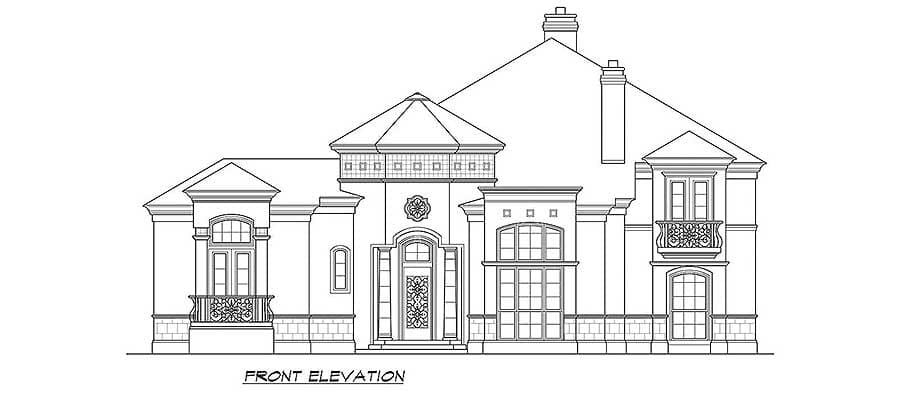 Plan 36511TX: Luxury Home Plan with Couryard and Spiral Stair - Image #19