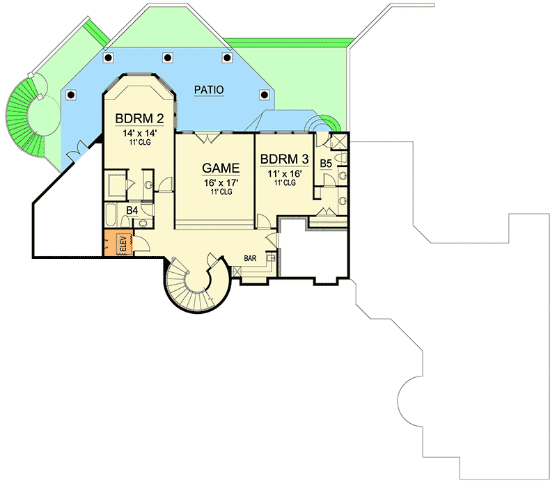 Plan 36513TX: Fabulous Master Suite - Floor Plan - Lower Level - European
