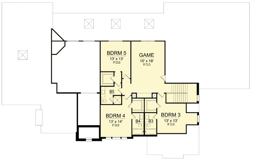 Plan 36519TX: Hill Country House Plan with Media Room and Game Room - Floor Plan - 2nd Floor - Hill Country, Traditional