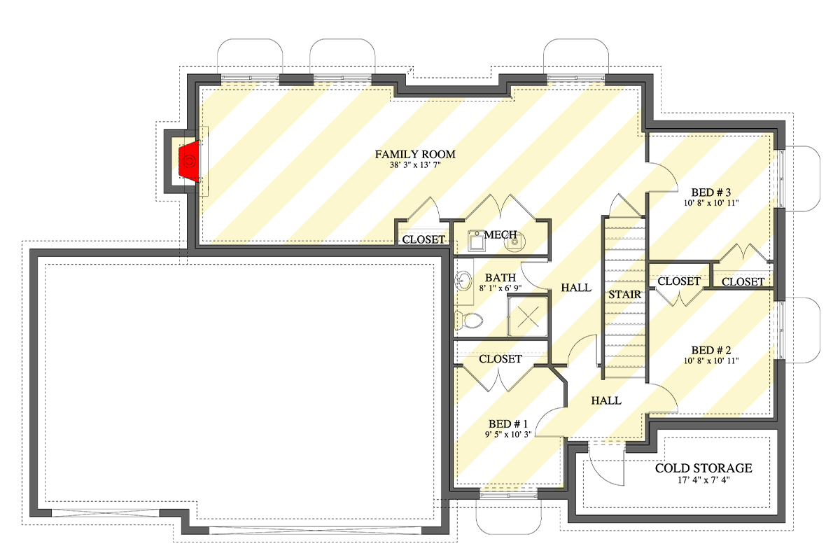 Plan 61524UT: 4 Bedroom 2-Story House Plan with 3-Car Garage and Upstairs Laundry - 2789 Sq Ft - Floor Plan - Optional Lower Level - Country, Traditional