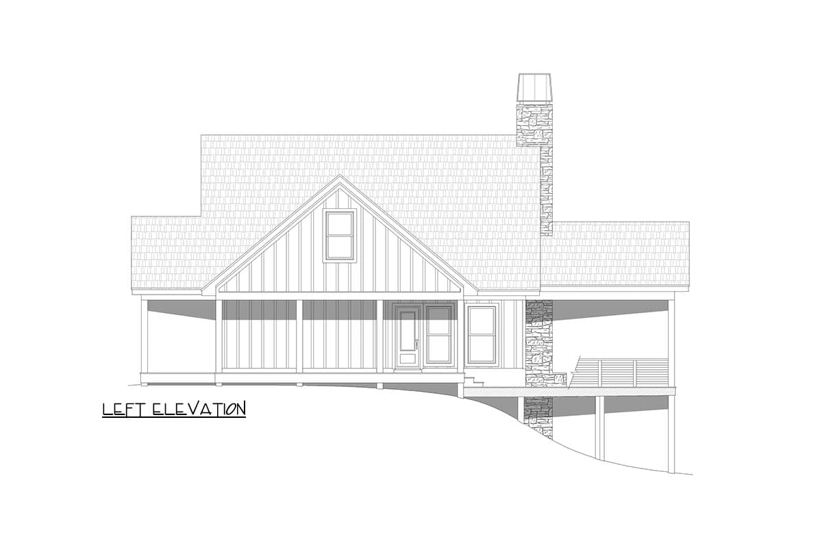 Plan 680392VR: Lake House Plan with Drive-Under Garage and Lower Level Expansion - 2449 Sq Ft - Image #9 - Country, Mountain, Traditional