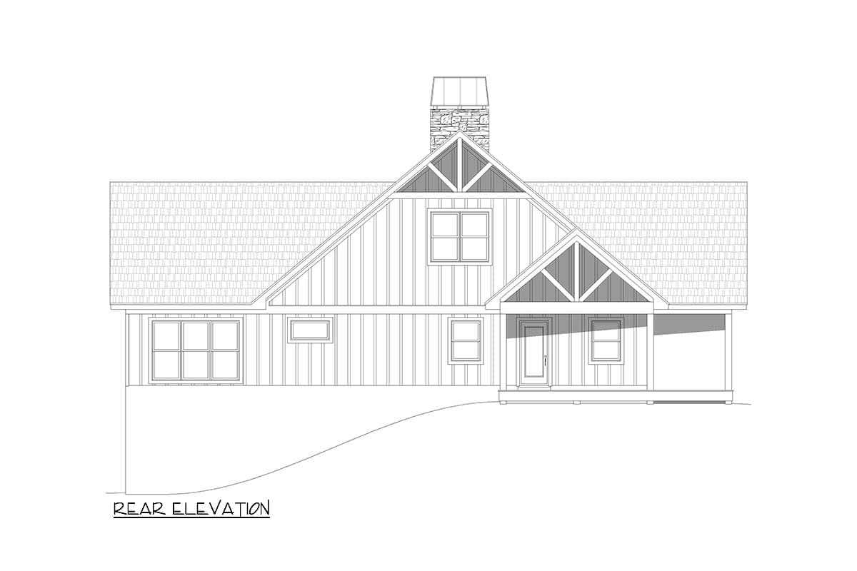 Plan 680392VR: Lake House Plan with Drive-Under Garage and Lower Level Expansion - 2449 Sq Ft - Image #10 - Country, Mountain, Traditional