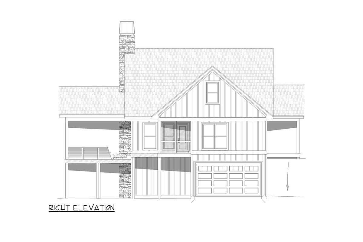 Plan 680392VR: Lake House Plan with Drive-Under Garage and Lower Level Expansion - 2449 Sq Ft - Image #11 - Country, Mountain, Traditional