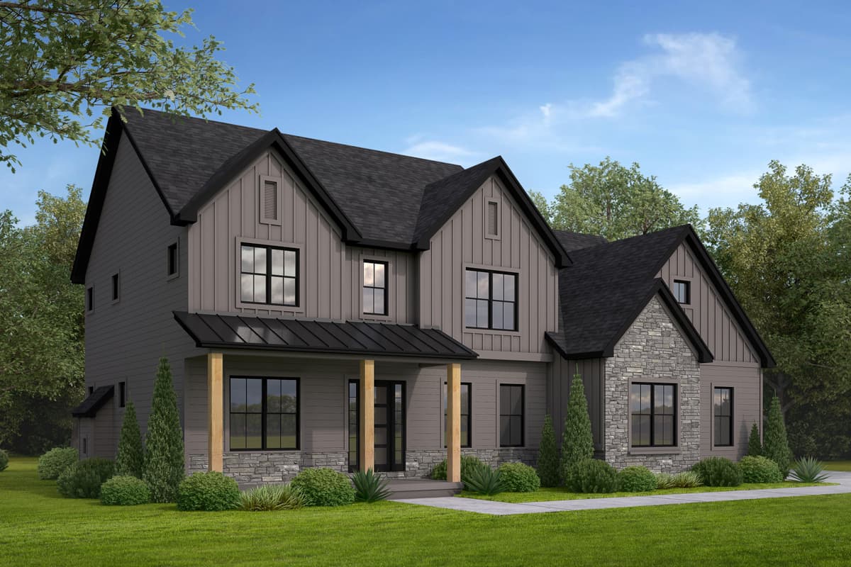 Plan 790161GLV: New American House Plan with 4 Upstairs Bedrooms and a 3-Car Garage - 2873 Sq Ft - Image #55 - Farmhouse, Modern Farmhouse, New American, Northwest