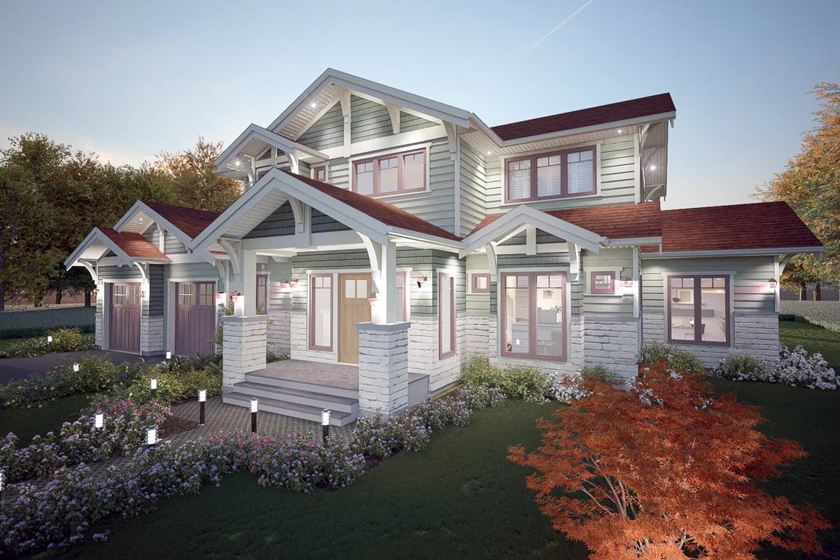 Plan 147015RML: 3-Bedroom New American House Plan with Open Concept Main Floor Plus a Den - 2550 Sq Ft - Image #8 - Country, Modern Farmhouse, New American