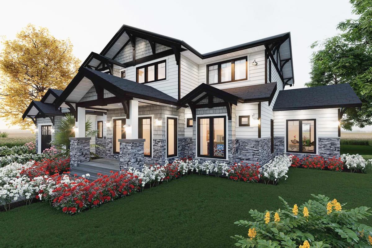 Plan 147015RML: 3-Bedroom New American House Plan with Open Concept Main Floor Plus a Den - 2550 Sq Ft - Image #9 - Country, Modern Farmhouse, New American