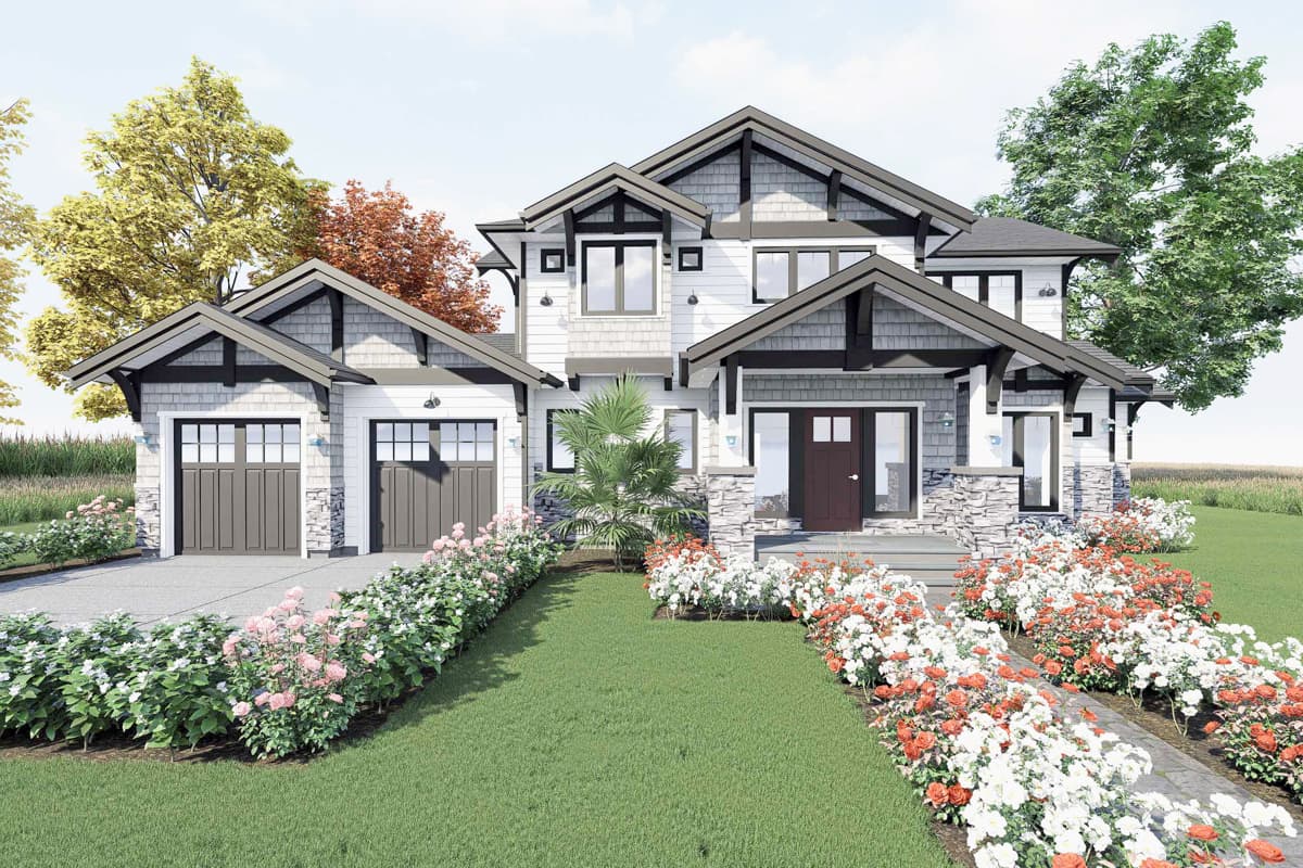 Plan 147015RML: 3-Bedroom New American House Plan with Open Concept Main Floor Plus a Den - 2550 Sq Ft - Image #4 - Country, Modern Farmhouse, New American