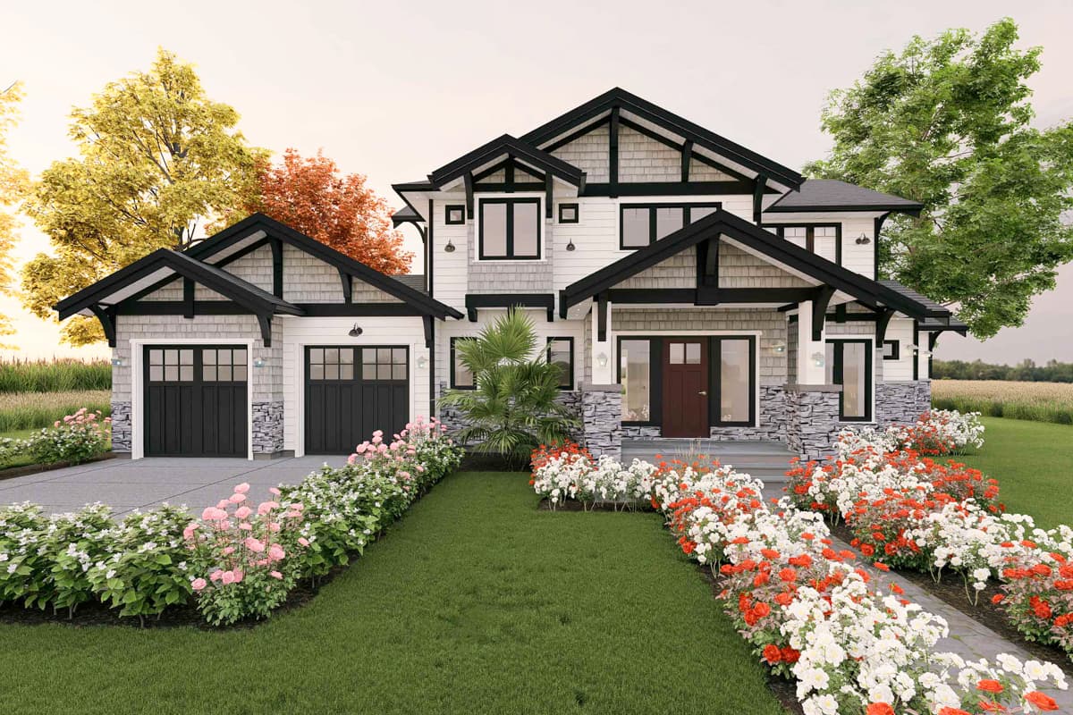 Plan 147015RML: 3-Bedroom New American House Plan with Open Concept Main Floor Plus a Den - 2550 Sq Ft - Image #5 - Country, Modern Farmhouse, New American