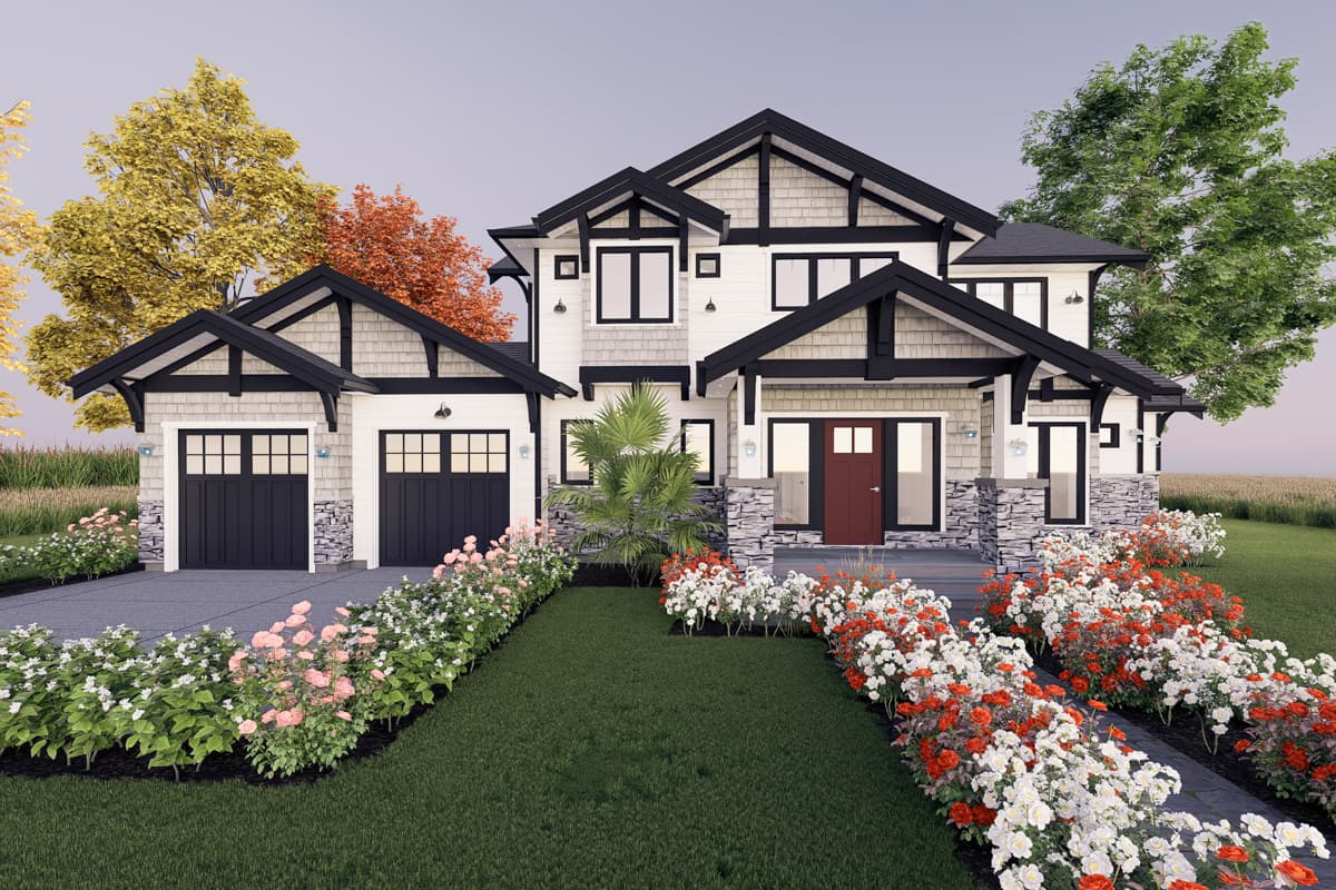 Plan 147015RML: 3-Bedroom New American House Plan with Open Concept Main Floor Plus a Den - 2550 Sq Ft - Image #6 - Country, Modern Farmhouse, New American
