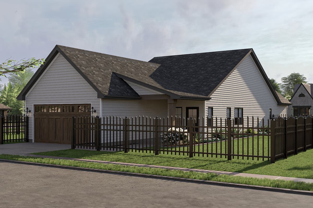 Plan 623409DJ: 3-Bed Modern Cottage House plan with Rear 2-Car Garage - 1729 Sq Ft - Image #18 - Cottage, Modern