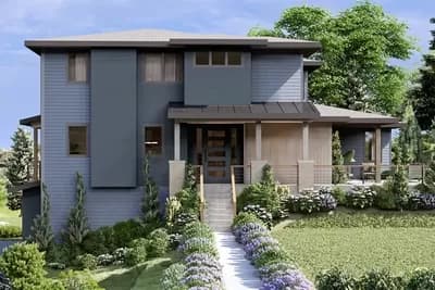 4-Bed Contemporary House Plan with Two Master Suites and a Drive Under Garage - 2945 Sq Ft
