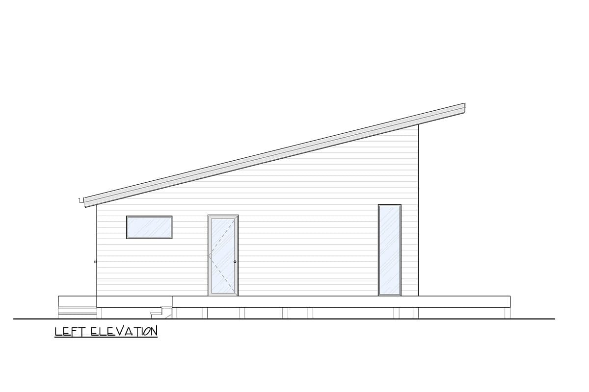 Plan 337000JUN: 2-Bed Contemporary House Plan with Wrap Around Deck - 1008 Sq Ft - Image #4 - Contemporary, Mid Century Modern, Modern, Northwest, Vacation