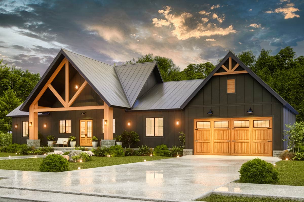 Plan 12334JL: Three Bed Mountain House Plan with Outdoor Kitchen and Fireplace - 1928 Sq Ft - Image #5 - Country, Craftsman, Mountain, Rustic