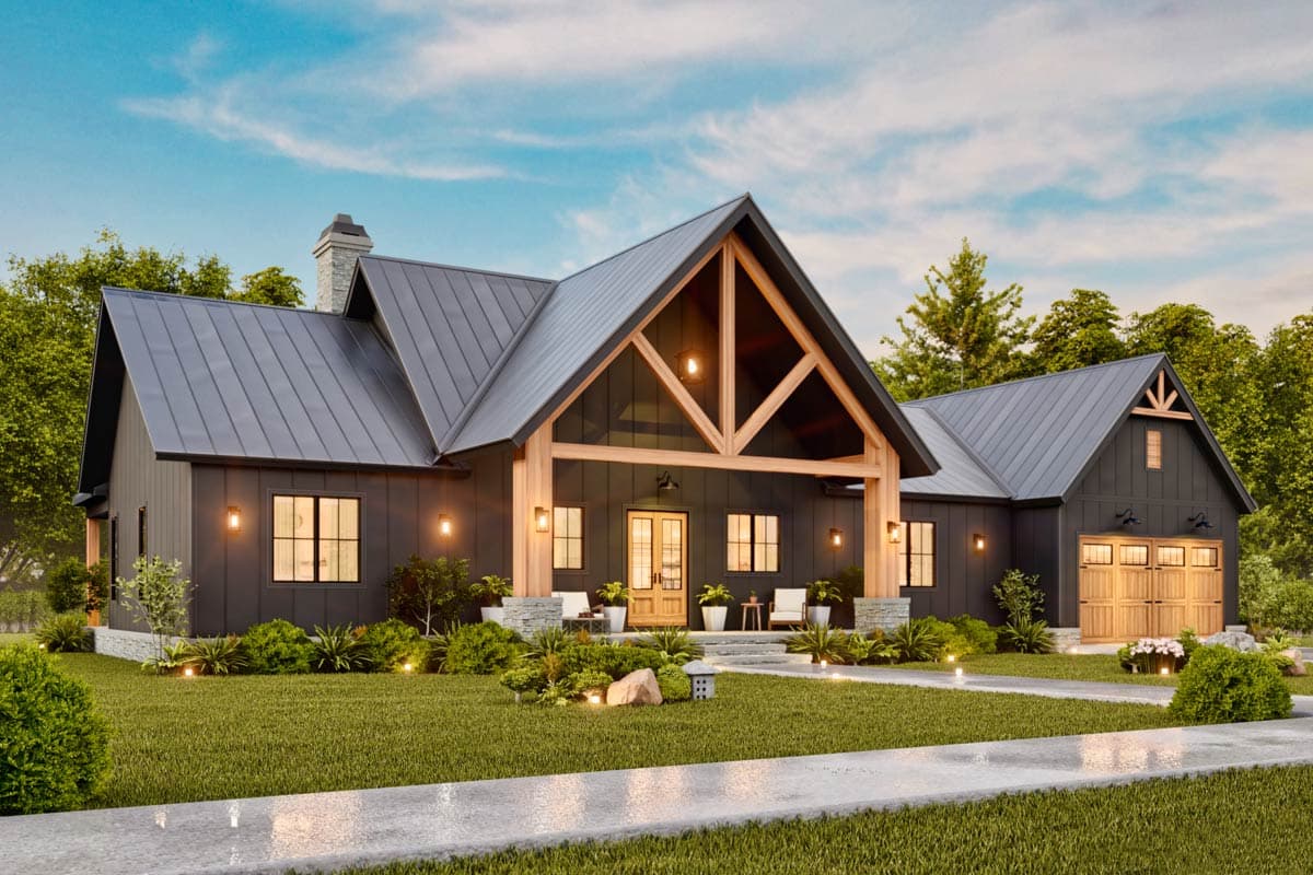Plan 12334JL: Three Bed Mountain House Plan with Outdoor Kitchen and Fireplace - 1928 Sq Ft - Image #6 - Country, Craftsman, Mountain, Rustic