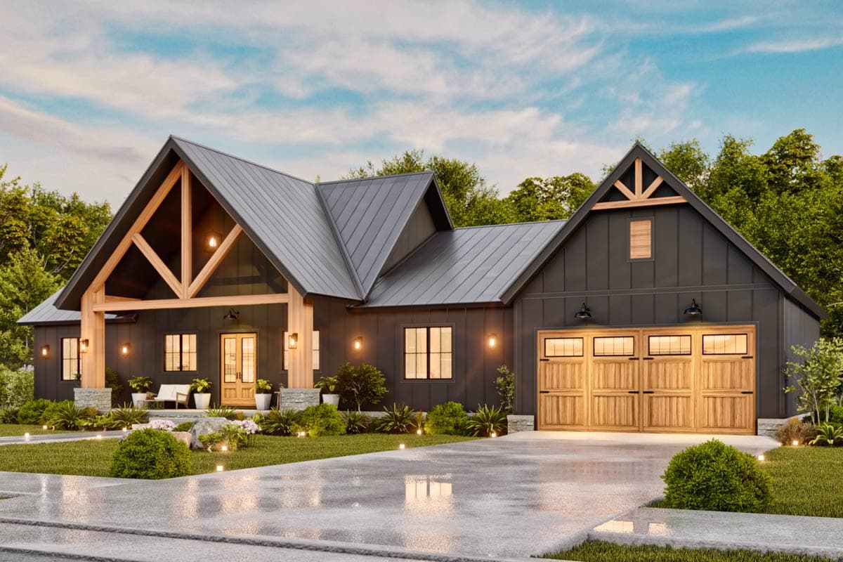 Plan 12334JL: Three Bed Mountain House Plan with Outdoor Kitchen and Fireplace - 1928 Sq Ft - Image #8 - Country, Craftsman, Mountain, Rustic