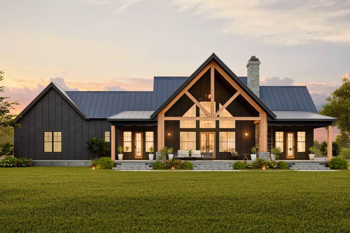 Plan 12334JL: Three Bed Mountain House Plan with Outdoor Kitchen and Fireplace - 1928 Sq Ft - Image #18 - Country, Craftsman, Mountain, Rustic