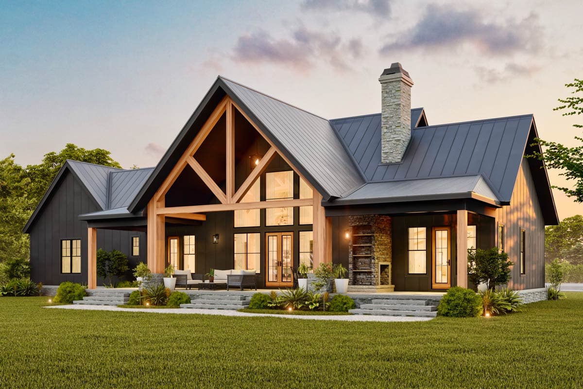 Plan 12334JL: Three Bed Mountain House Plan with Outdoor Kitchen and Fireplace - 1928 Sq Ft - Image #19 - Country, Craftsman, Mountain, Rustic