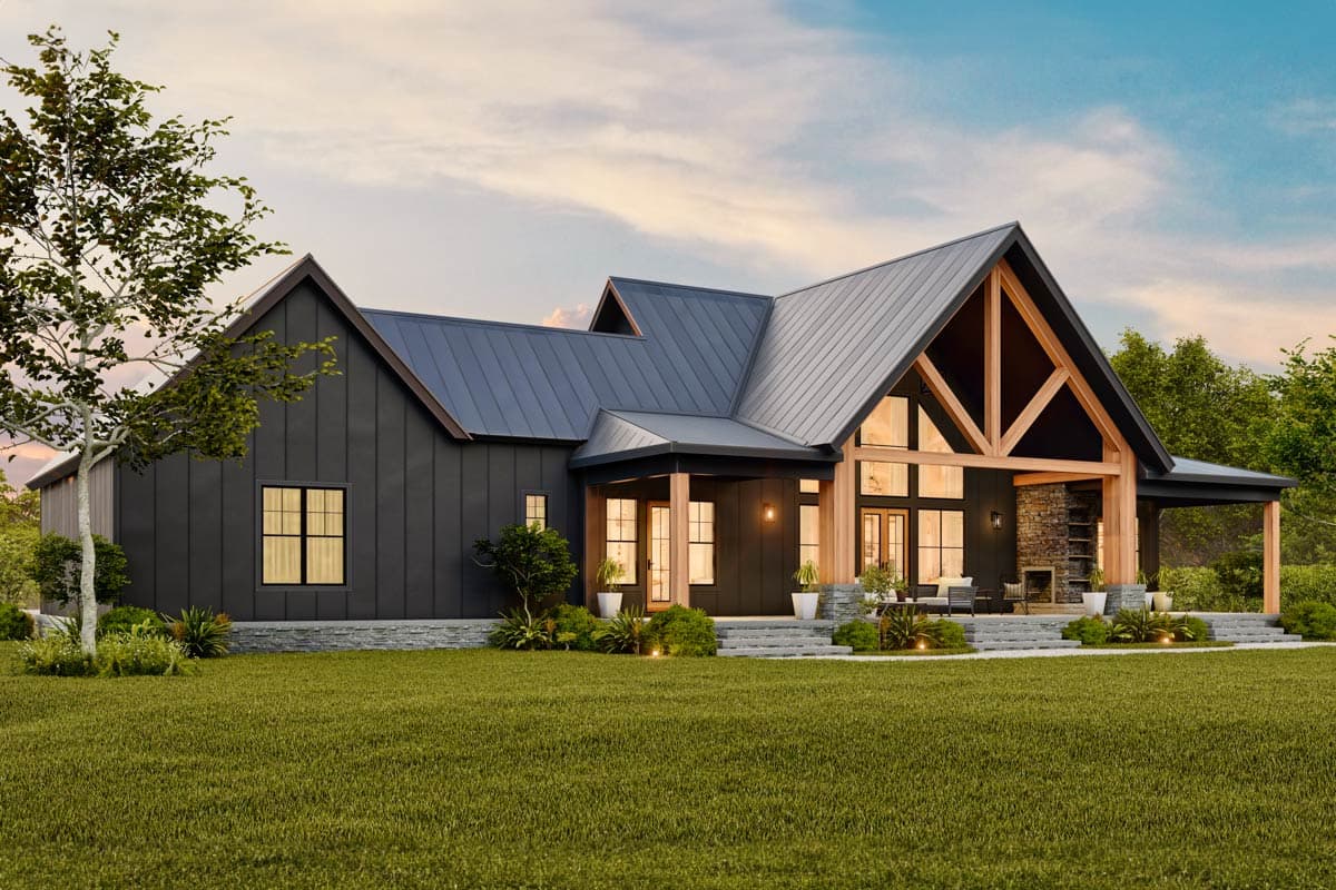 Plan 12334JL: Three Bed Mountain House Plan with Outdoor Kitchen and Fireplace - 1928 Sq Ft - Image #20 - Country, Craftsman, Mountain, Rustic