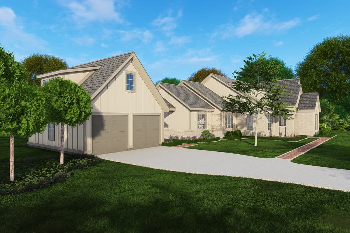 Plan 25441TF: 3-Bed Country Cottage House Plan with Optional Loft Above Garage - 2235 Sq Ft - Image #5 - Colonial, Cottage, Country, Ranch