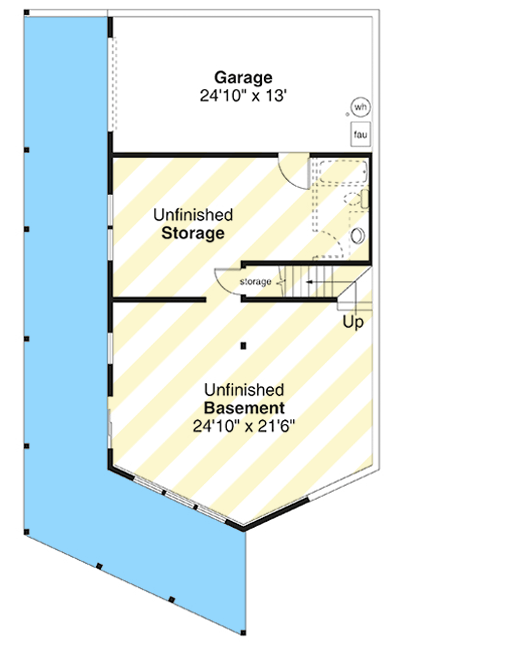 Plan 72432DA: 3-Bedroom Hillside Lake House Plan with Full Wraparound Porch - 2039 Sq Ft - Floor Plan - Unfinished Lower Level - Cabin, Country