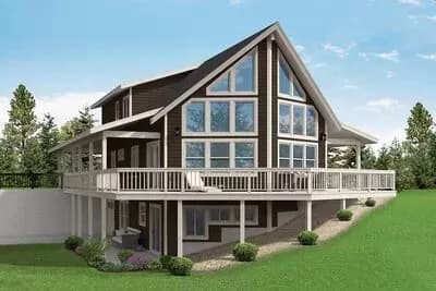 3-Bedroom Hillside Lake House Plan with Full Wraparound Porch - 2039 Sq Ft