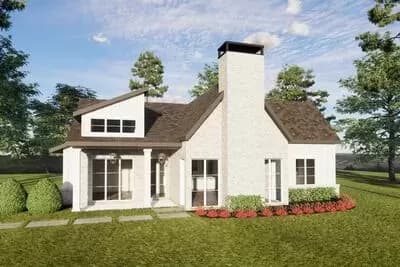 2-Bed Ranch House Plan with Covered Outdoor Porch - 1583 Sq Ft