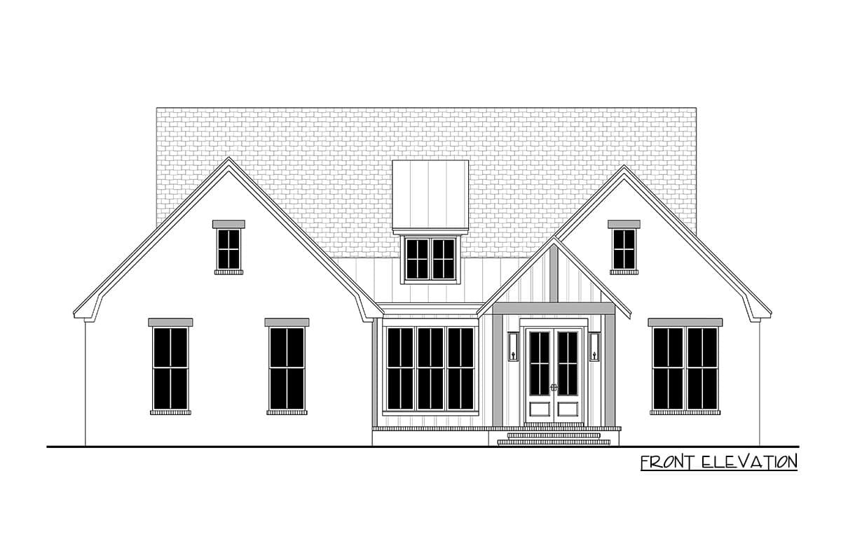 Plan 51971HZ: 3-Bed Transitional Craftsman House Plan with Vaulted Great Room - 1690 Sq Ft - Image #8 - Craftsman, French Country, Hill Country, Transitional