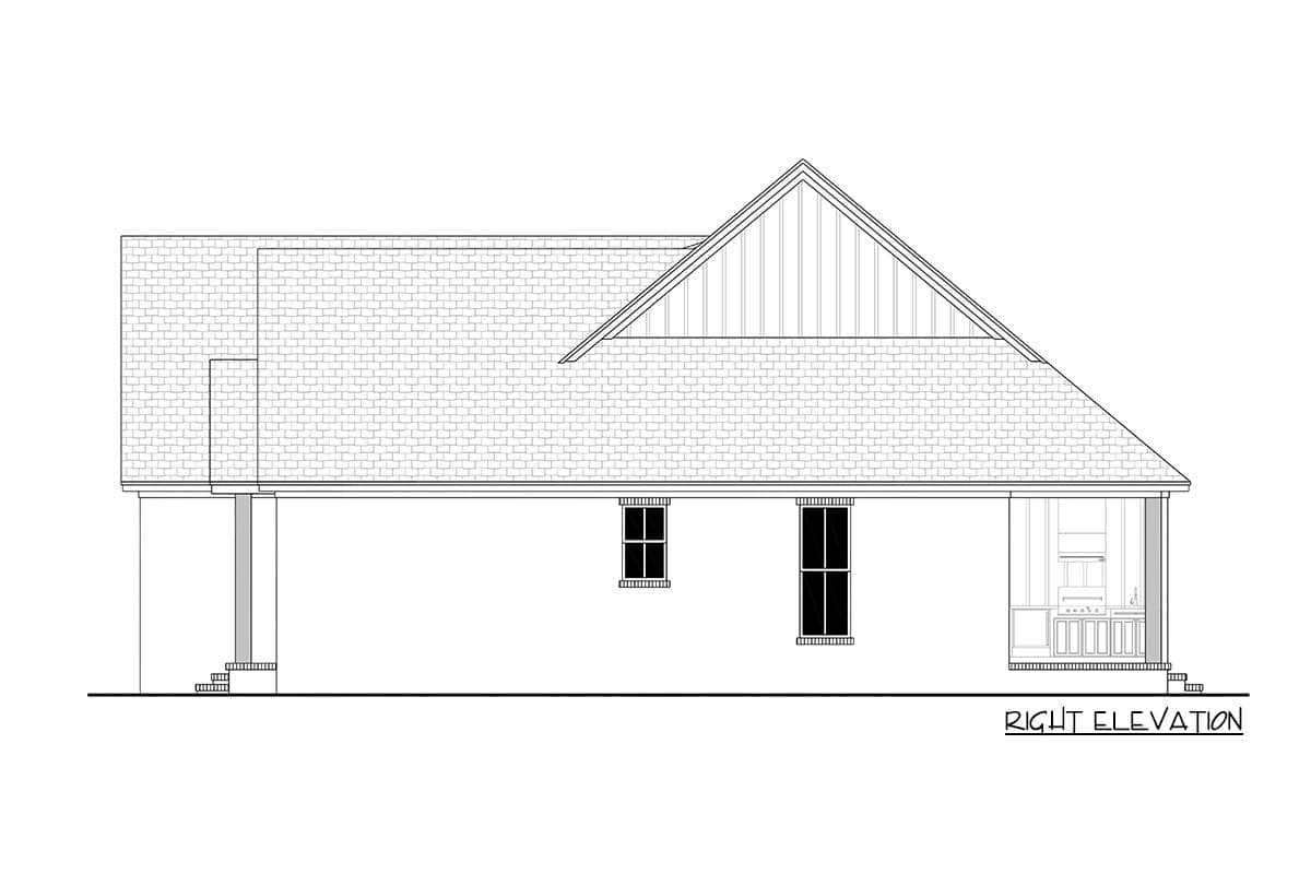 Plan 51971HZ: 3-Bed Transitional Craftsman House Plan with Vaulted Great Room - 1690 Sq Ft - Image #11 - Craftsman, French Country, Hill Country, Transitional