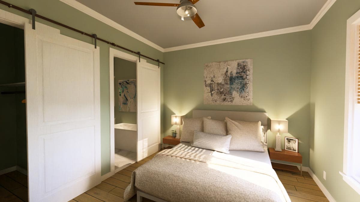 Plan 25041DH: 3-Bed Barndominium House Plan with Oversized Garage - 1311 Sq Ft - Image #8 - Barndominium, Country