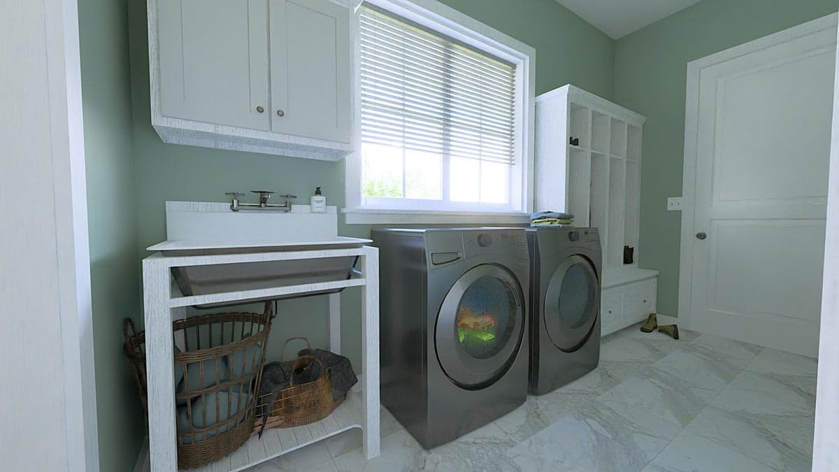 Plan 25041DH: 3-Bed Barndominium House Plan with Oversized Garage - 1311 Sq Ft - Image #12 - Barndominium, Country