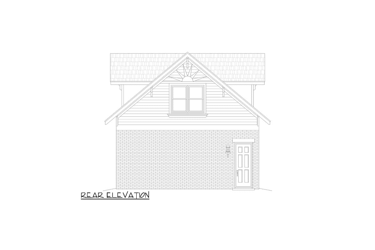 Plan 680394VR: 1014 Sq Ft Garage Workshop with 803 Sq Ft of Flex Space Above - Image #4 - Carriage, Traditional