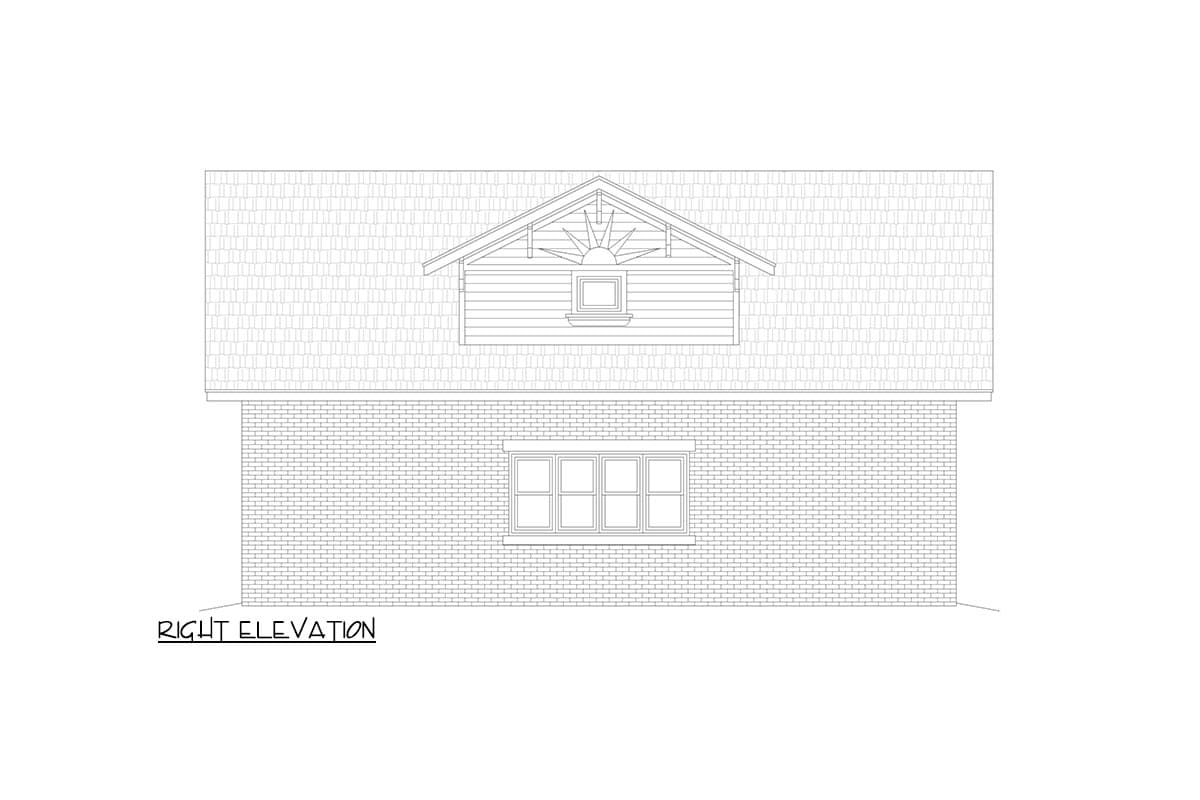 Plan 680394VR: 1014 Sq Ft Garage Workshop with 803 Sq Ft of Flex Space Above - Image #5 - Carriage, Traditional