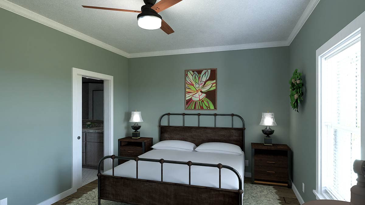 Plan 25042DH: 3-Bed Southern Ranch House Plan with 2-Car Attached Garage - 1425 Sq Ft - Image #6