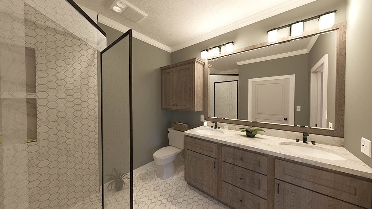 Plan 25042DH: 3-Bed Southern Ranch House Plan with 2-Car Attached Garage - 1425 Sq Ft - Image #7