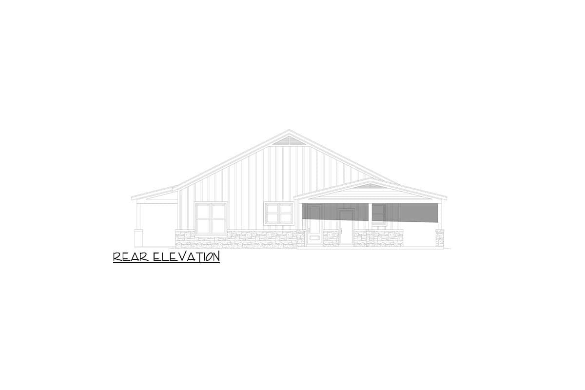Plan 680396VR: 3 or 4 Bed Barndominium House Plan with Wrap Around Porch and Carport - 2393 Sq Ft - Image #5 - Country, Farmhouse