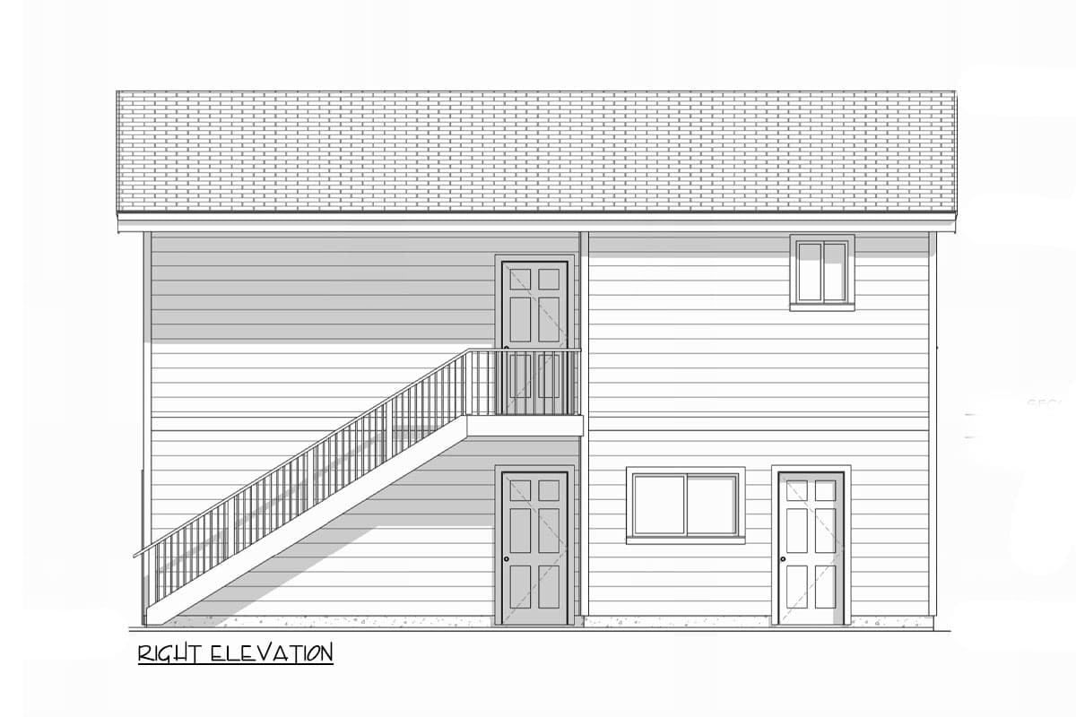 Plan 307712RAD: 1-Bed ADU Garage Plan with Optional Second Level Layout - 800 Sq Ft - Image #10